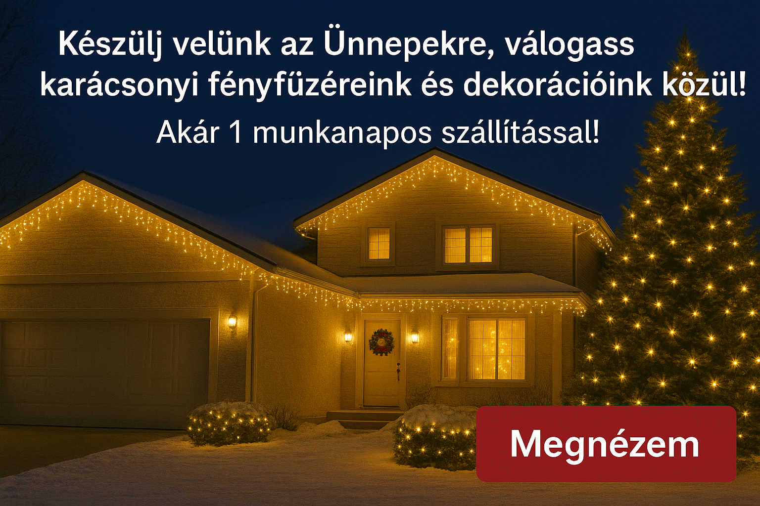 Készülj velünk az Ünnepekre, válogass karácsonyi fényfüzéreink és dekorációink közül!